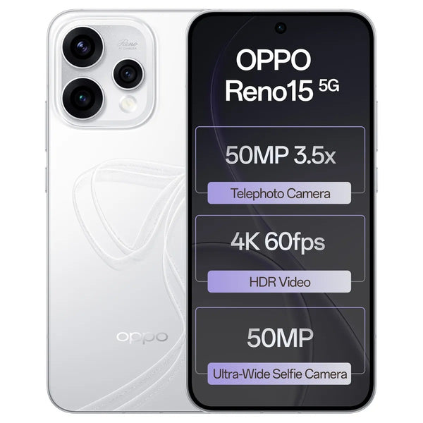 OPPO Reno15 5G Glacier White camera and video features | Parvez Mobile Master