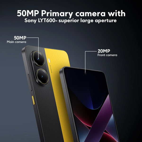 POCO X7 Pro 5G Yellow with 50MP Sony LYT-600 primary camera and 20MP front camera