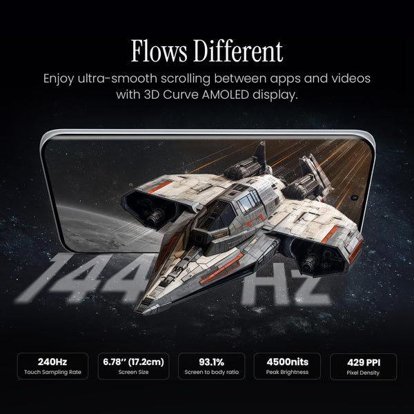 TECNO POVA Curve 2 5G 144Hz 3D curved AMOLED display feature graphic