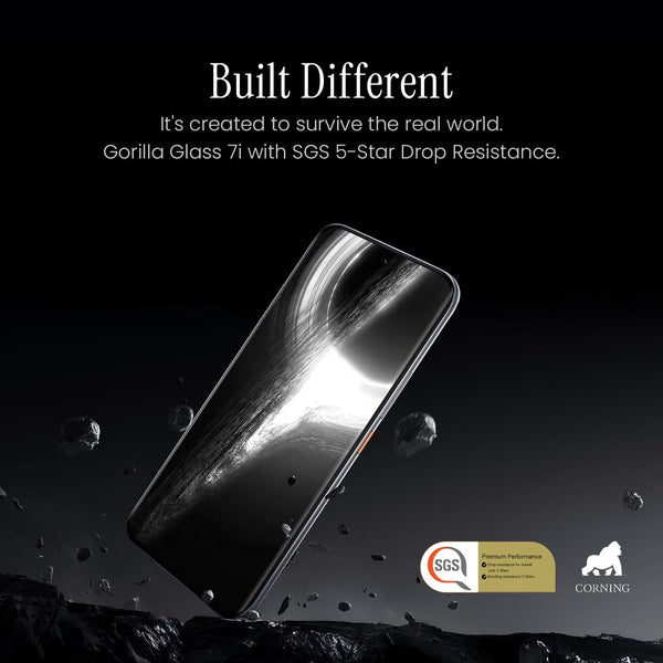 TECNO POVA Curve 2 5G durability graphic with Gorilla Glass 7i and SGS 5-star drop resistance