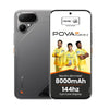 TECNO POVA Curve 2 5G in Storm Titanium Black, front and rear view with 8000mAh battery and 144Hz display